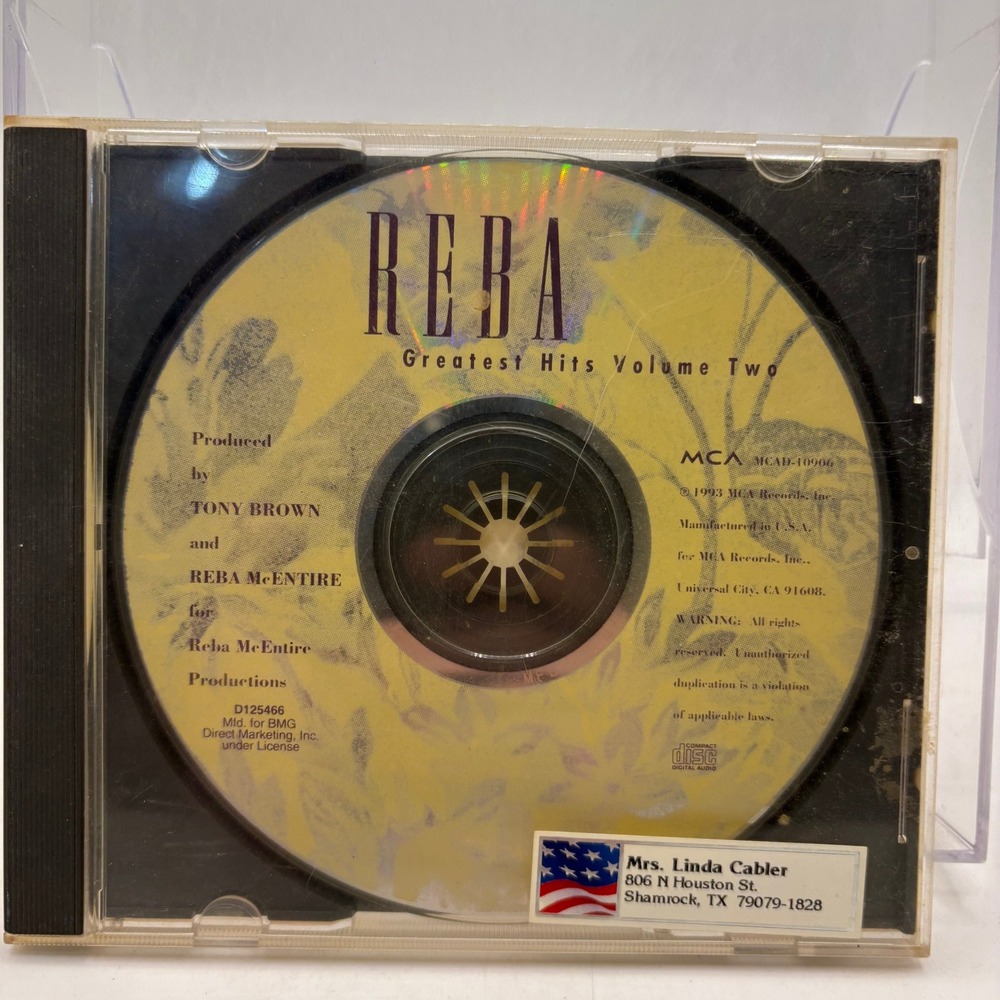 Reba McEntire Greatest Hits Volume Two CD MCA MCAD-10906 1993 Country‎ Music